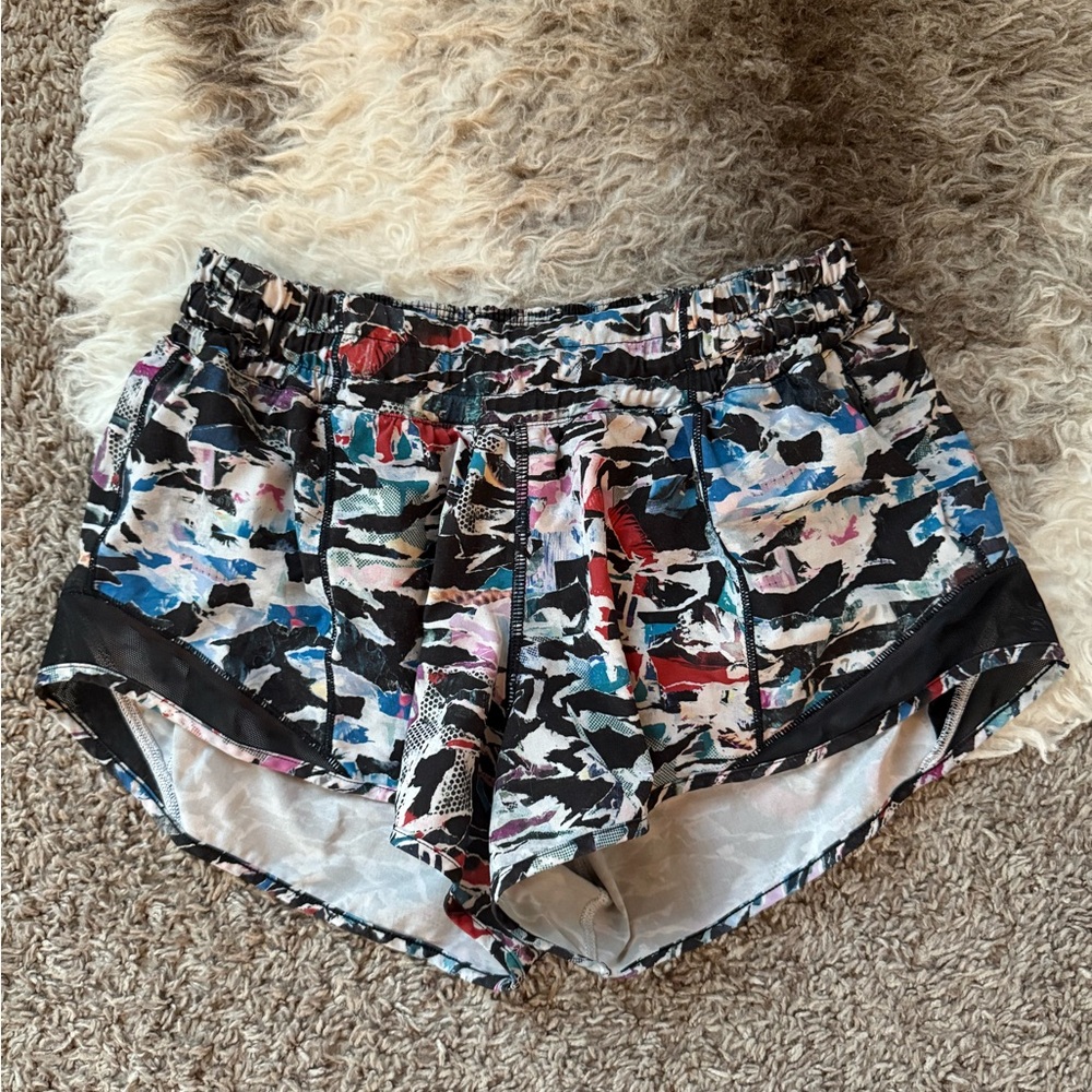 lululemon athletica Black and Blue Athletic Shorts